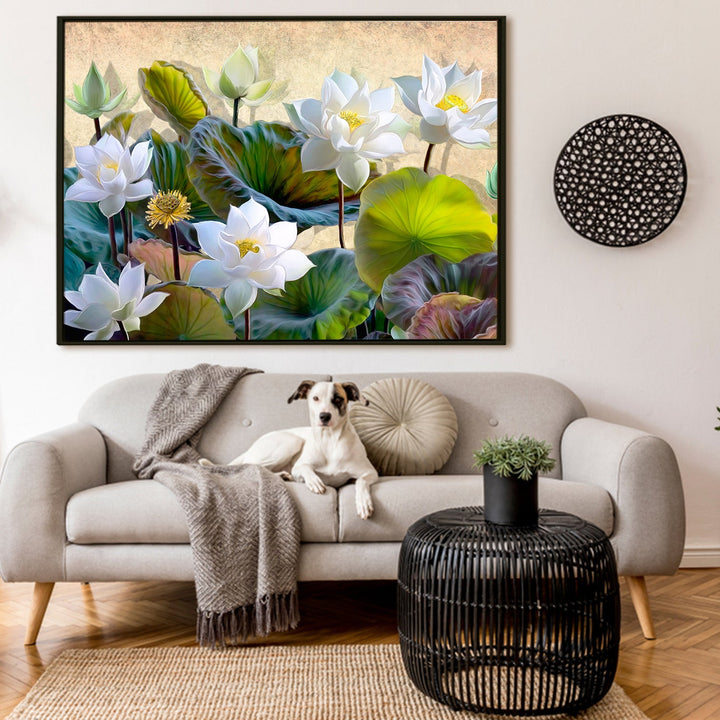 PAPER PLANE DESIGN Canvas Floral Wall Art: A Symphony of Nature's Elegance Large Size Canvas Framed Paintings For Living Room, Office, Home Decor. (FLWA02)