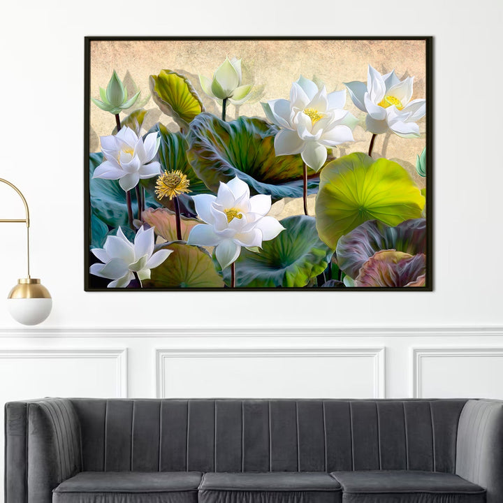 PAPER PLANE DESIGN Canvas Floral Wall Art: A Symphony of Nature's Elegance Large Size Canvas Framed Paintings For Living Room, Office, Home Decor. (FLWA02)