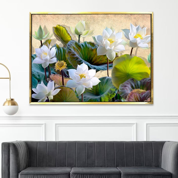 PAPER PLANE DESIGN Canvas Floral Wall Art: A Symphony of Nature's Elegance Large Size Canvas Framed Paintings For Living Room, Office, Home Decor. (FLWA02)
