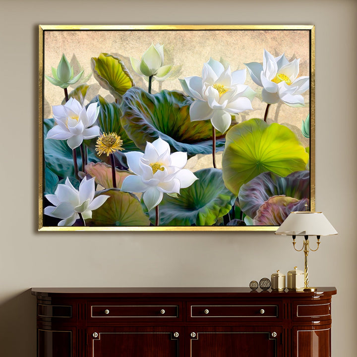 PAPER PLANE DESIGN Canvas Floral Wall Art: A Symphony of Nature's Elegance Large Size Canvas Framed Paintings For Living Room, Office, Home Decor. (FLWA02)
