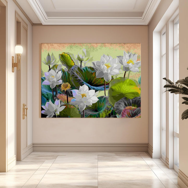 PAPER PLANE DESIGN Canvas Floral Wall Art: A Symphony of Nature's Elegance Large Size Canvas Framed Paintings For Living Room, Office, Home Decor. (FLWA02)