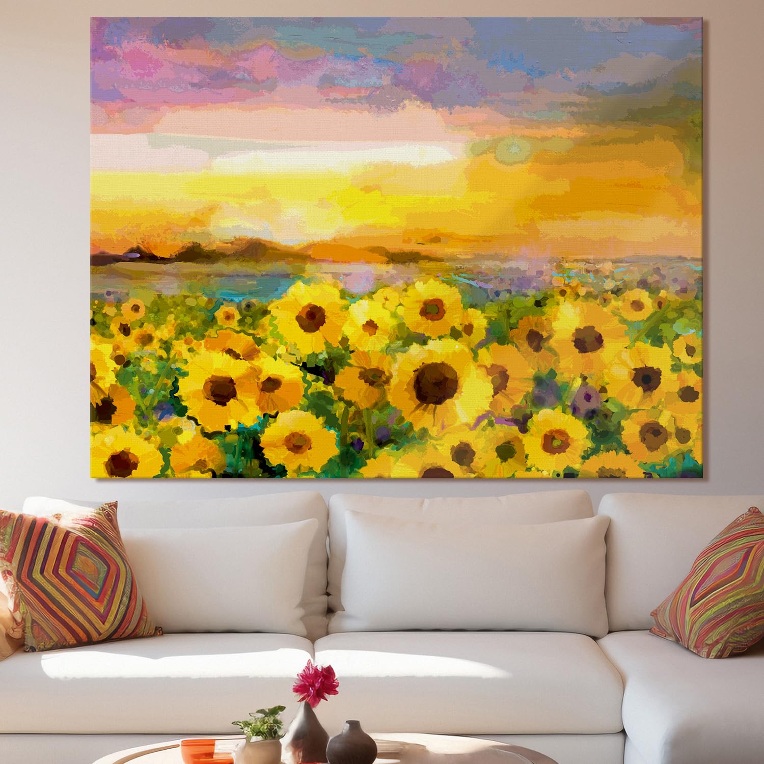 PAPER PLANE DESIGN Canvas Floral Wall Art: A Symphony of Nature's Elegance Large Size Canvas Framed Paintings For Living Room, Office, Home Decor. (FLWA03)