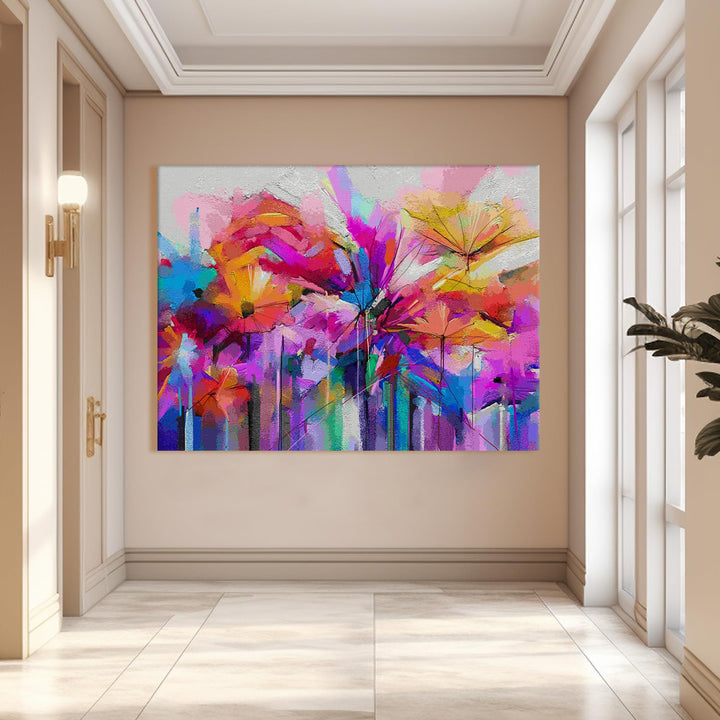 PAPER PLANE DESIGN Canvas Floral Wall Art: A Symphony of Nature's Elegance Large Size Canvas Framed Paintings For Living Room, Office, Home Decor. (FLWA04)