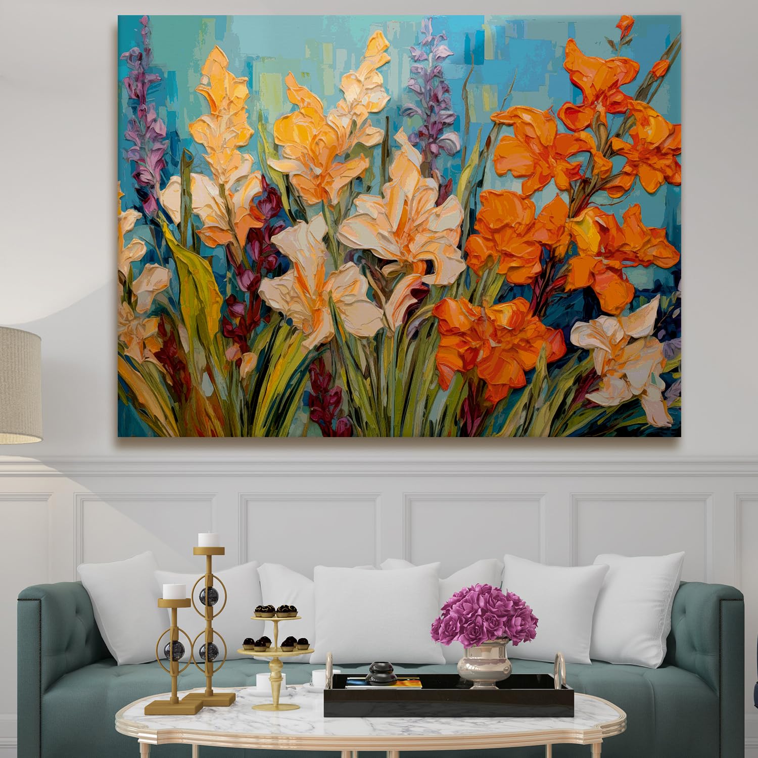 PAPER PLANE DESIGN Canvas Floral Wall Art: A Symphony of Nature's Elegance Large Size Canvas Framed Paintings For Living Room, Office, Home Decor. (FLWA06)
