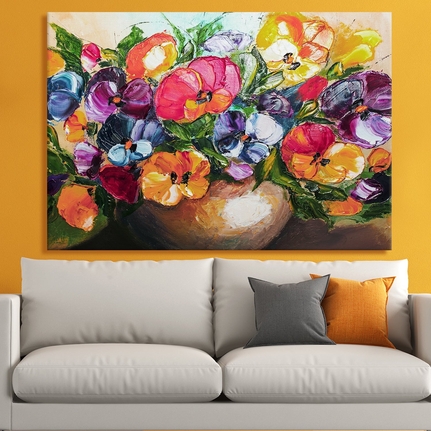 PAPER PLANE DESIGN Canvas Floral Wall Art: A Symphony of Nature's Elegance Large Size Canvas Framed Paintings For Living Room, Office, Home Decor. (FLWA07)
