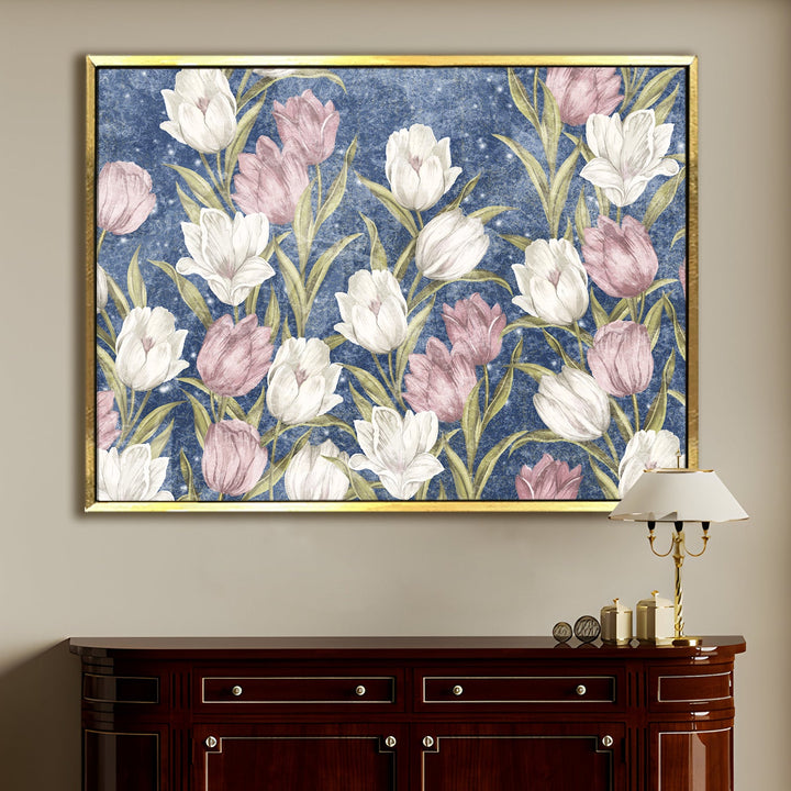 PAPER PLANE DESIGN Canvas Floral Wall Art: A Symphony of Nature's Elegance Large Size Canvas Framed Paintings For Living Room, Office, Home Decor. (FLWA11)