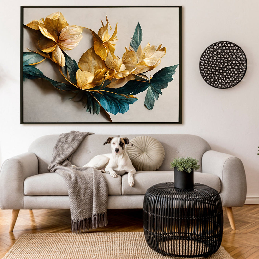 PAPER PLANE DESIGN Canvas Floral Wall Art: A Symphony of Nature's Elegance Large Size Canvas Framed Paintings For Living Room, Office, Home Decor. (FLWA17)