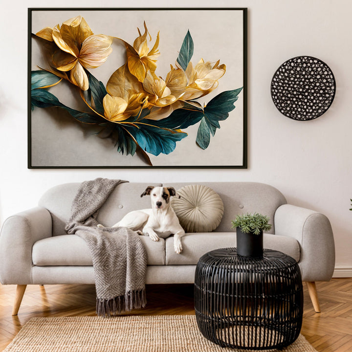 PAPER PLANE DESIGN Canvas Floral Wall Art: A Symphony of Nature's Elegance Large Size Canvas Framed Paintings For Living Room, Office, Home Decor. (FLWA17)