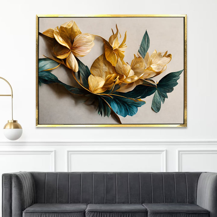 PAPER PLANE DESIGN Canvas Floral Wall Art: A Symphony of Nature's Elegance Large Size Canvas Framed Paintings For Living Room, Office, Home Decor. (FLWA17)