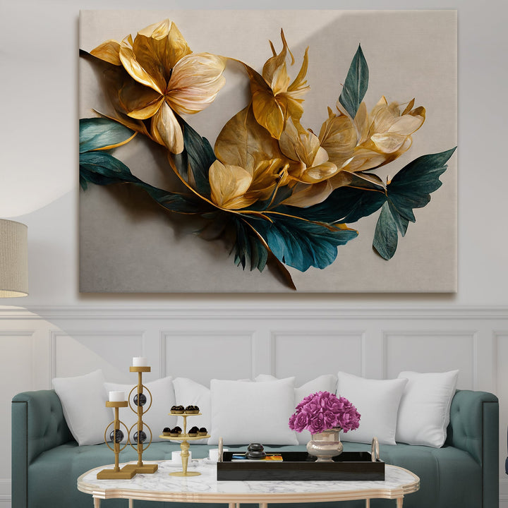 PAPER PLANE DESIGN Canvas Floral Wall Art: A Symphony of Nature's Elegance Large Size Canvas Framed Paintings For Living Room, Office, Home Decor. (FLWA17)