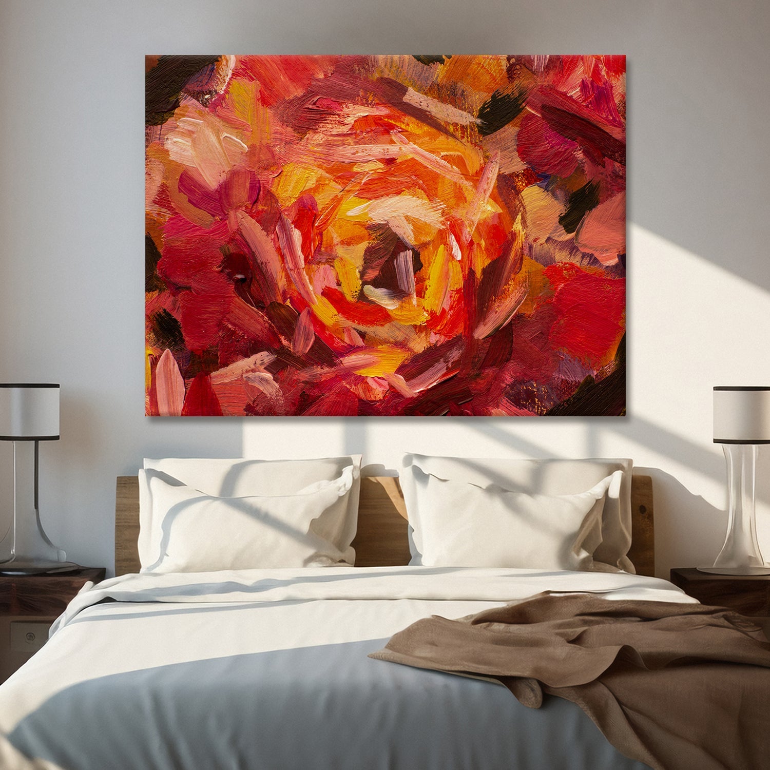 Flower print Botanical wall art Red flower wall decor Nature wall art Nature sold canvas Set of canvas art Landscape canvas art Landscape photo