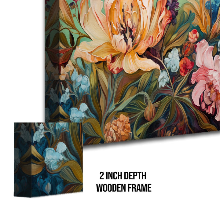 PAPER PLANE DESIGN Canvas Floral Wall Art: A Symphony of Nature's Elegance Large Size Canvas Framed Paintings For Living Room, Office, Home Decor. (FLWA19)