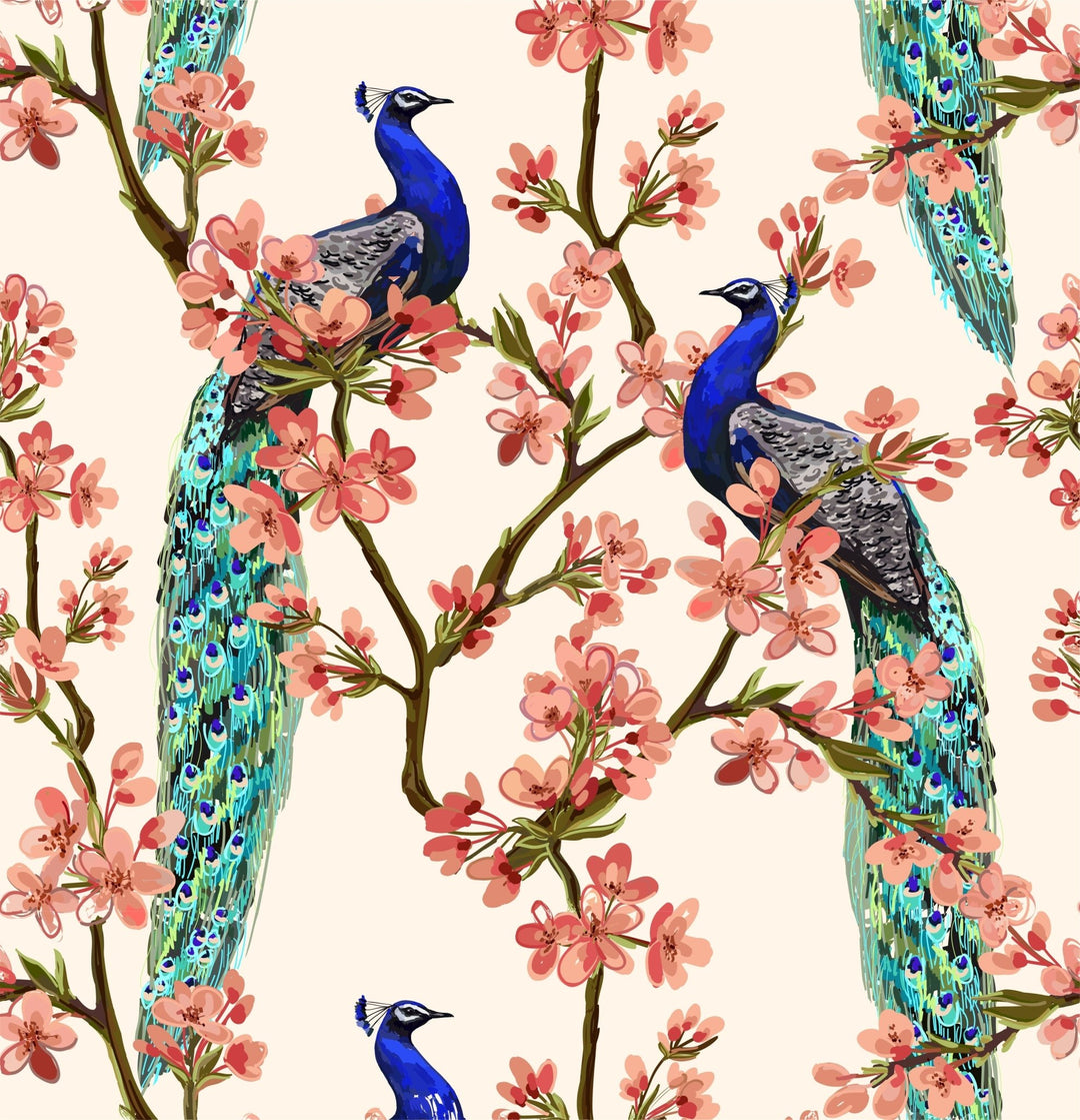 Peacock Motif Self Adhesive Designer Wall Paper Waterproof