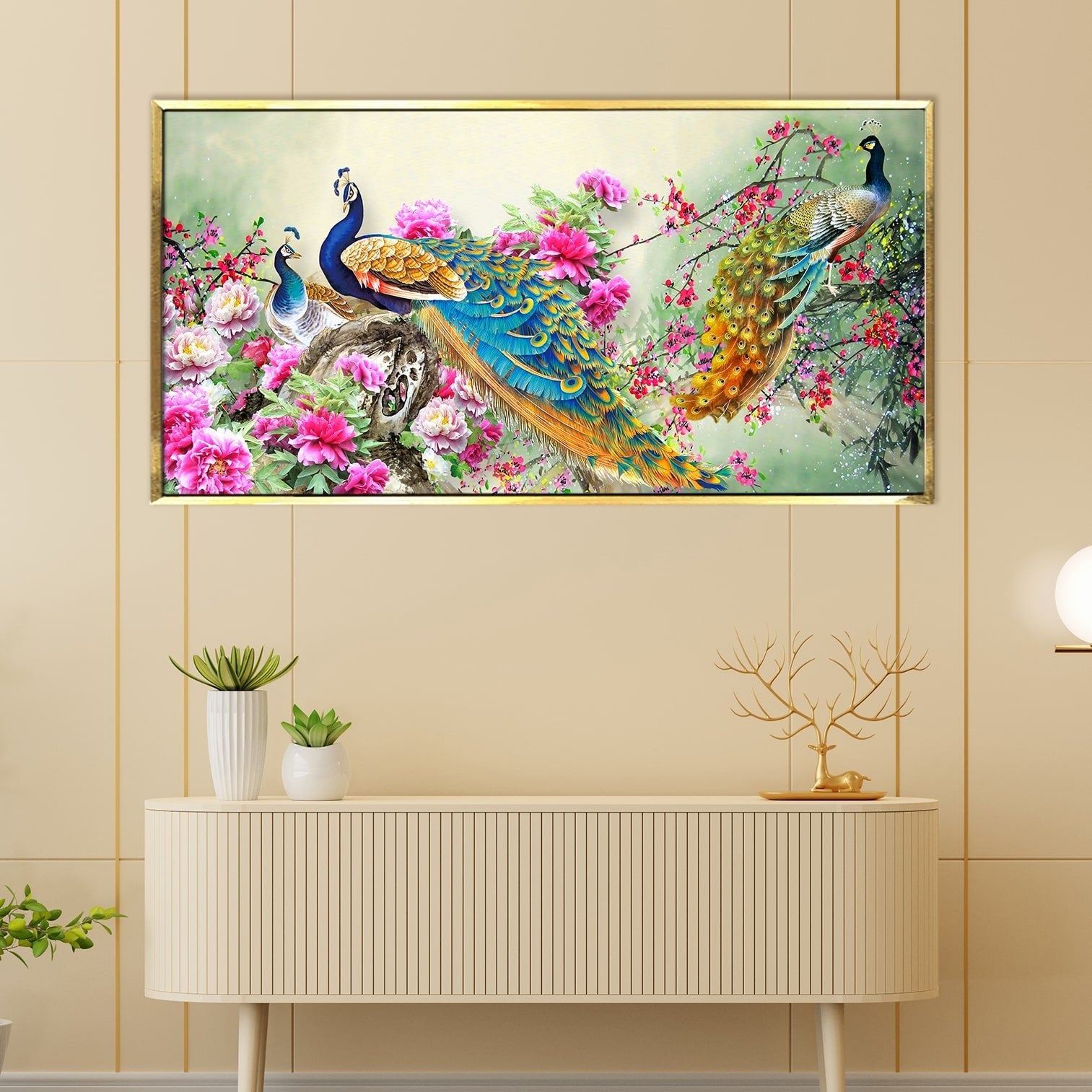 Peacock Vastu Painting: Elegance and Prosperity Home and office decor ...