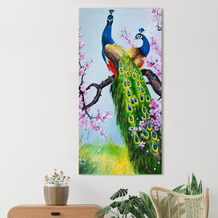 Peacock Vastu Painting Framed For Home and Office Wall Decoration