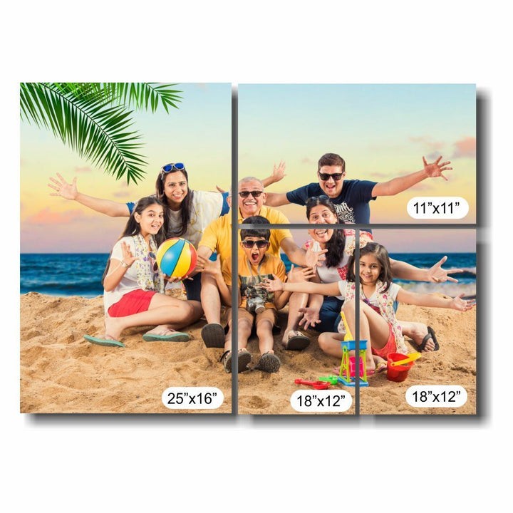 Personalised 4 Panel Canvas Split Wall Art Framed