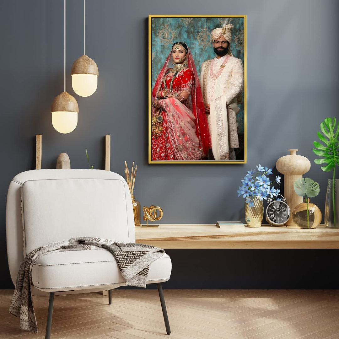 Personalised Photo Framed Wedding Gift for Husband and Wife Couple (XXL 14 INCH X 22 )