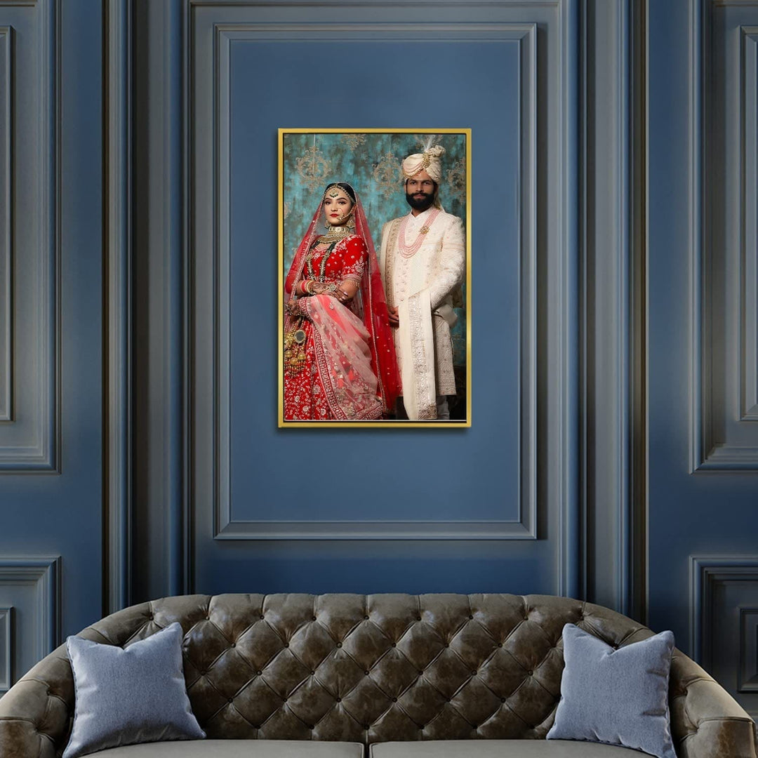 Personalised Photo Framed Wedding Gift for Husband and Wife Couple (XXL 14 INCH X 22 )