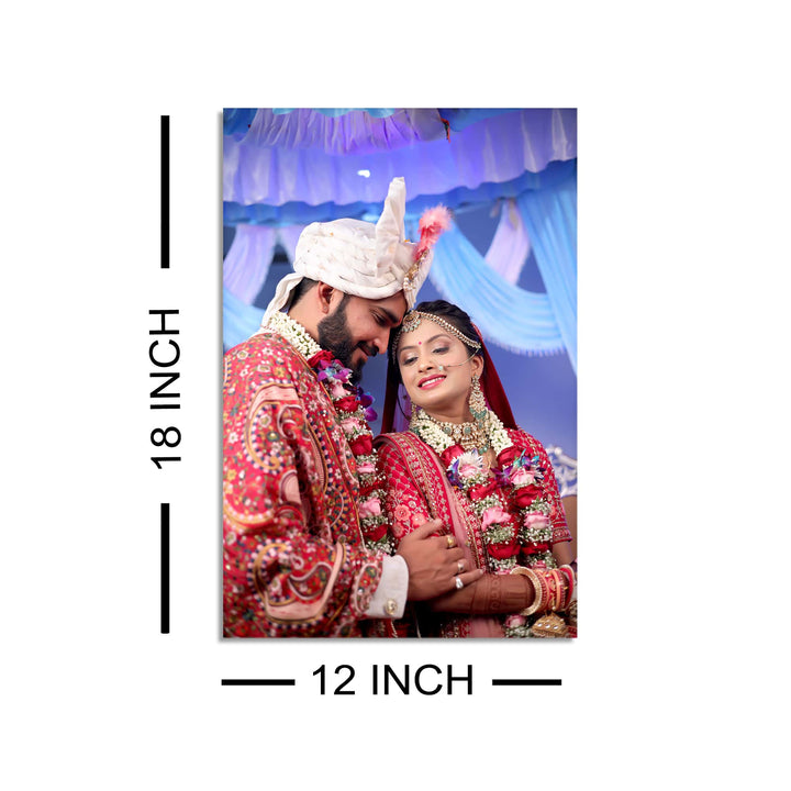 Personalised Photo Framed Wedding Gift for Husband and Wife Couple(18 x 12 inch)