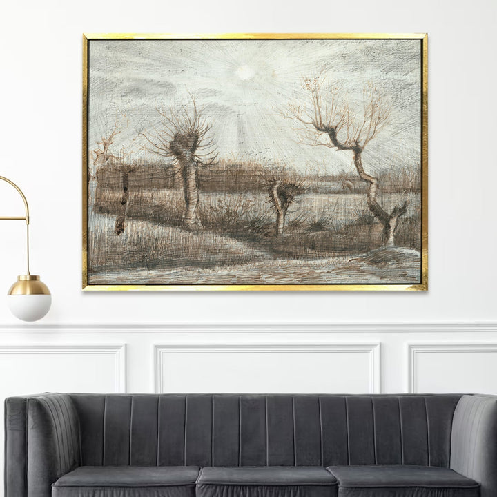 Pollards Birch Trees Color Wall Art Large Size by Vincent Van Gogh Paintings for Bedroom Living Room Home Office Décor. (VAWA010).