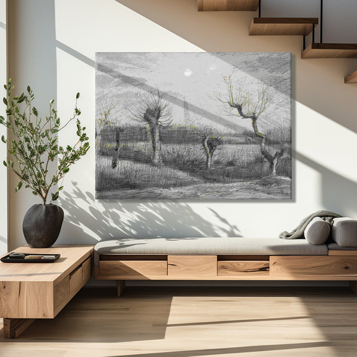 Pollards Birch Trees Color Wall Art Large Size by Vincent Van Gogh Paintings for Bedroom Living Room Home Office Décor. (VAWA010).