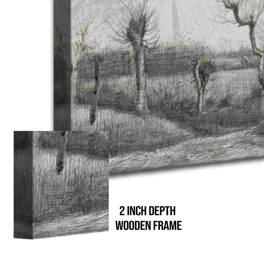 Pollards Birch Trees Color Wall Art Large Size by Vincent Van Gogh Paintings for Bedroom Living Room Home Office Décor. (VAWA010).