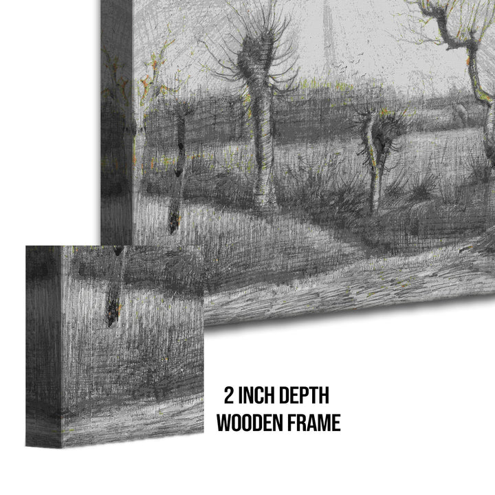 Pollards Birch Trees Color Wall Art Large Size by Vincent Van Gogh Paintings for Bedroom Living Room Home Office Décor. (VAWA010).