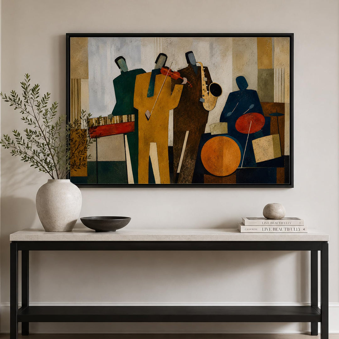 Azure Rhythm in Black Floater Frame