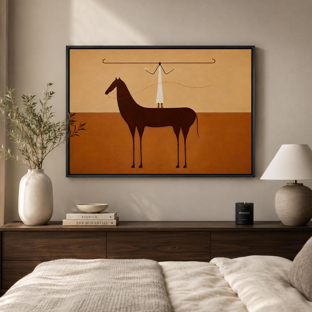 Crimson Horizon in Black Floater Frame