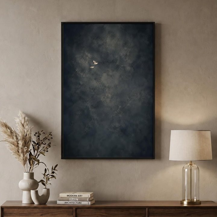 Luminous Tides in Black Floater Frame