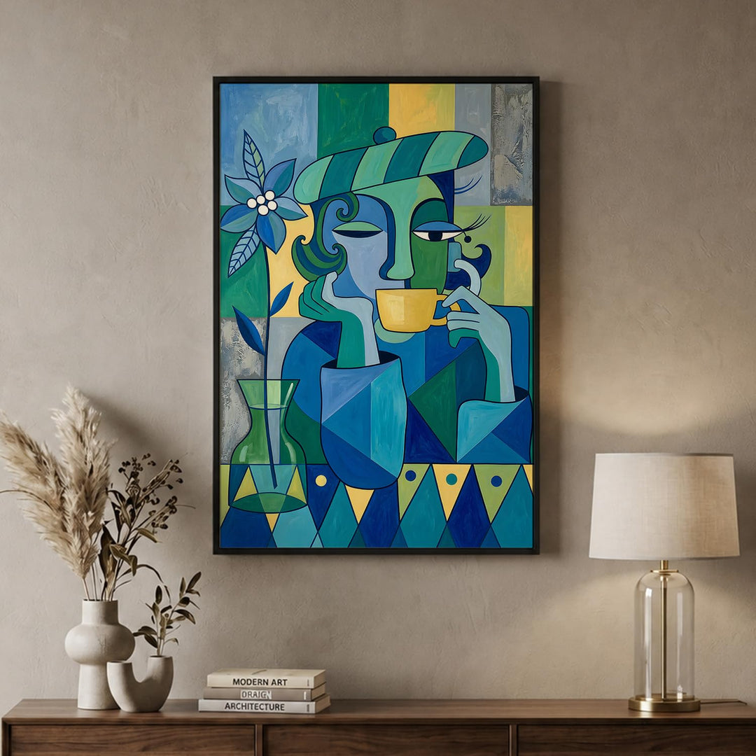 Cobalt Whisper in Black Floater Frame