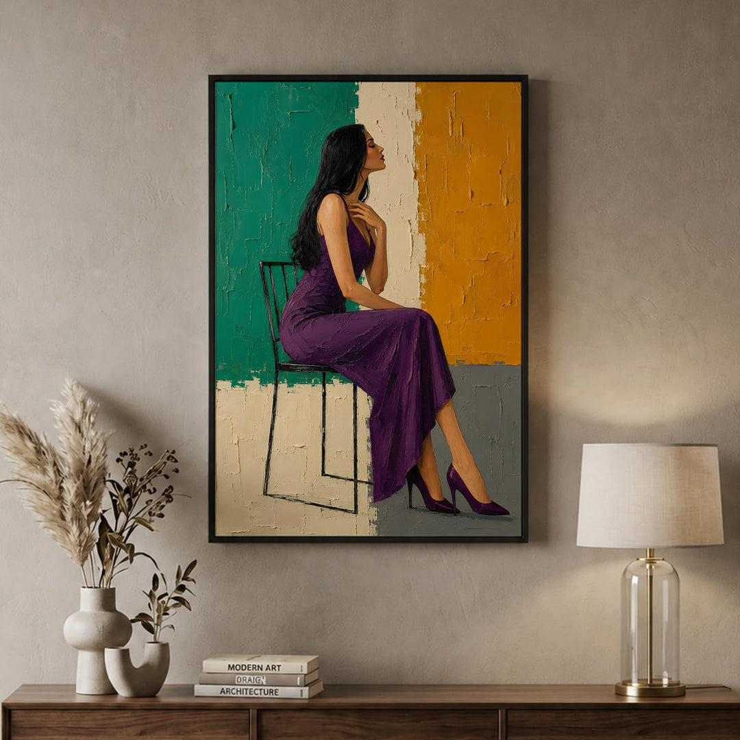 Indigo Reverie in Black Floater Frame