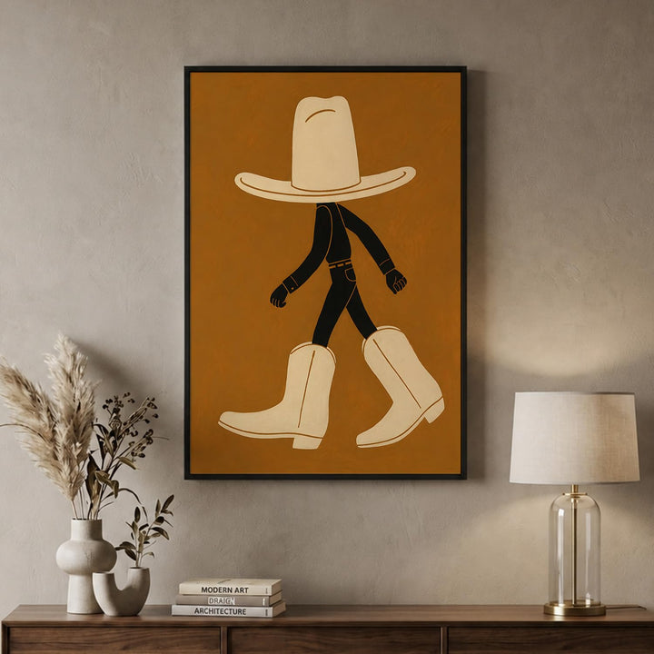 Saffron Whisper in Black Floater Frame