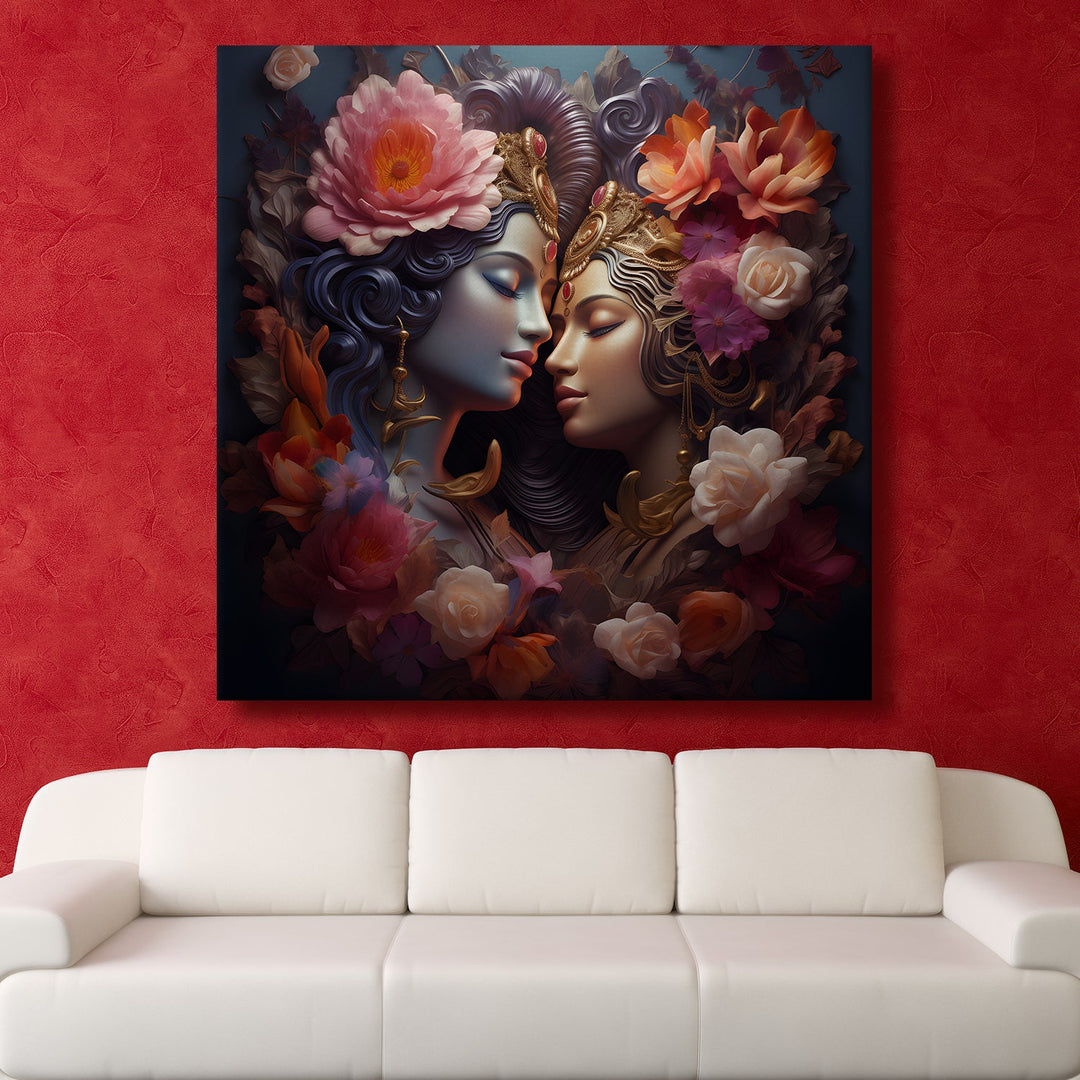 Radha and Krishna Wall Art Canvas Paintings For Home and Office Wall Decoration