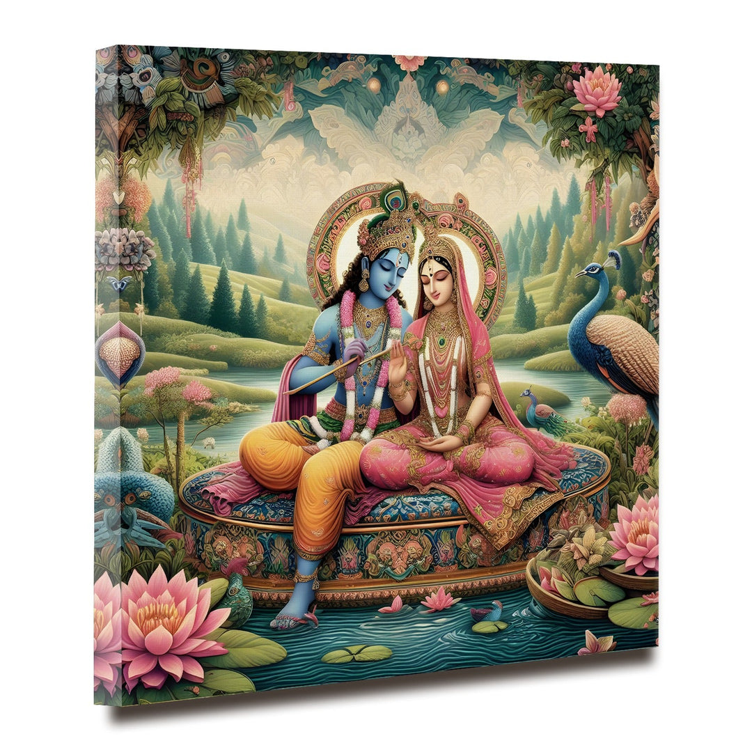 Radha Krishna Wall Art Canvas Paintings For Home and Office Wall Decoration