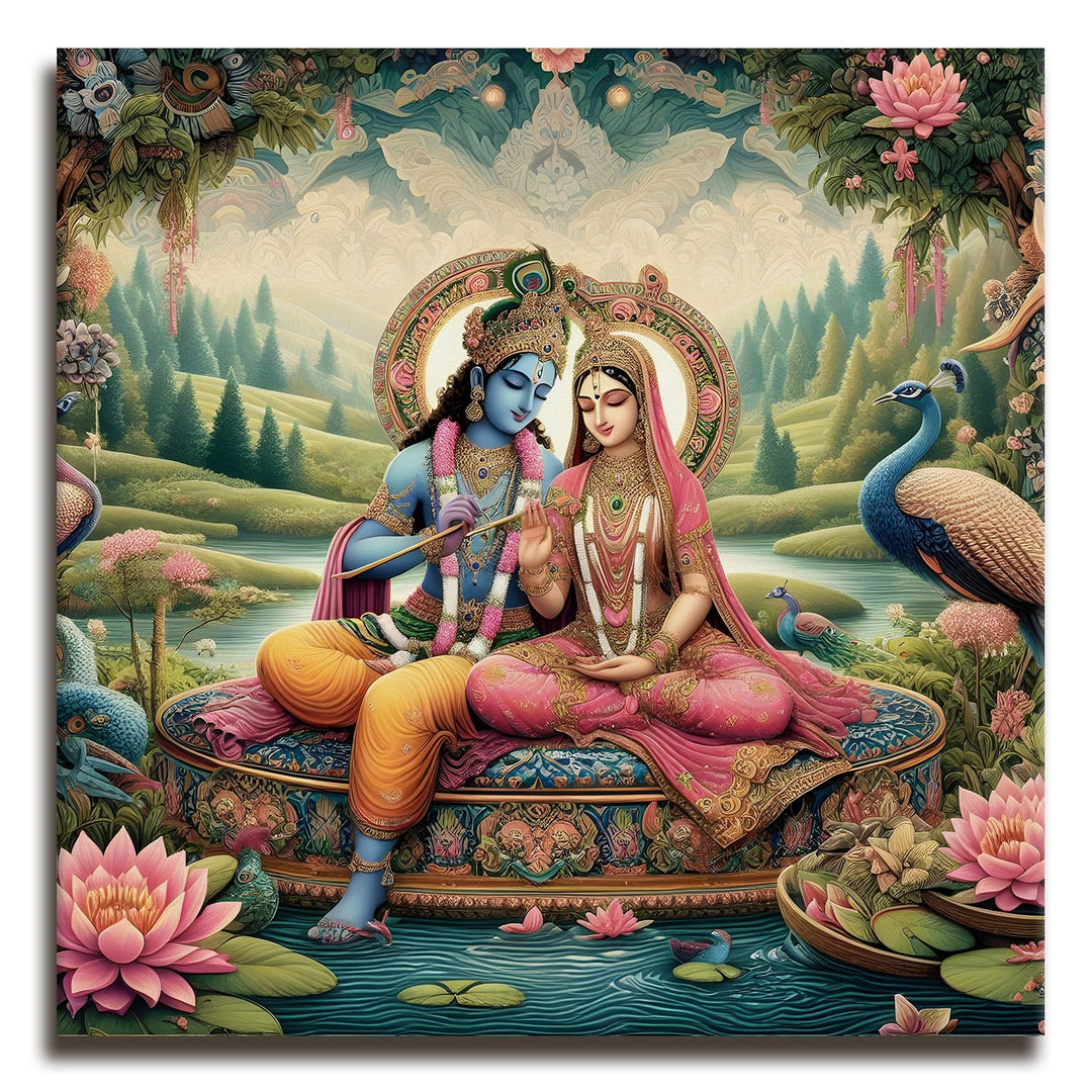 Radha Krishna Wall Art Canvas Paintings For Home and Office Wall Decoration