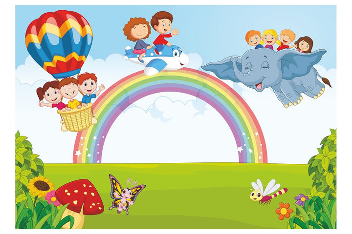 Rainbow Wallpaper Mural For Children's Room Wall decoration.