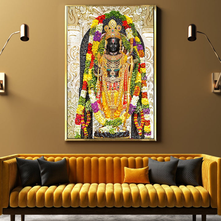 Ram Lalla Ayodhya Canvas Painting For Home Decor, Office walls and Mandir Wall Decoration (RMWA01)