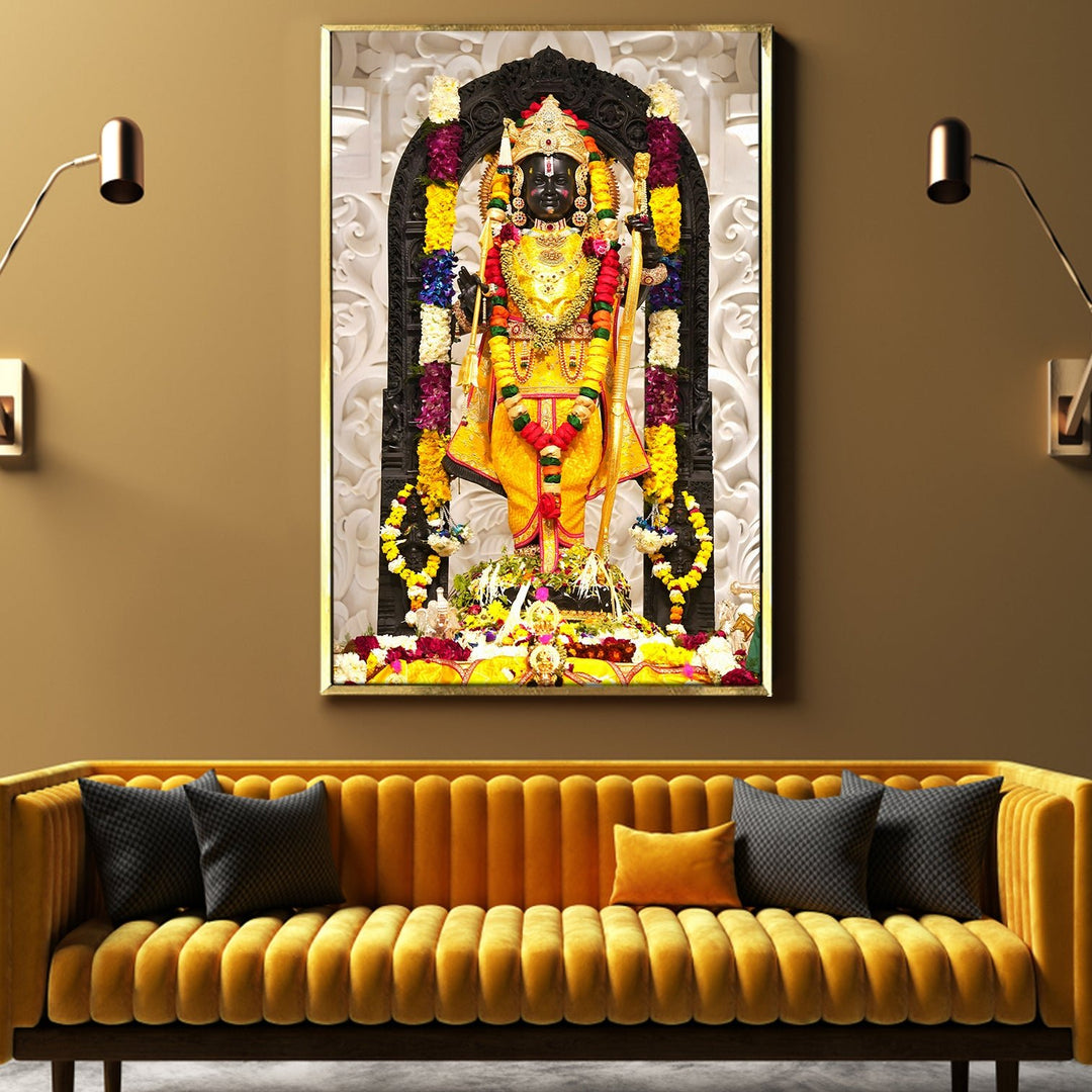 Ram Lalla Ayodhya Canvas Painting For Home Decor, Office walls and Mandir Wall Decoration (RMWA02)