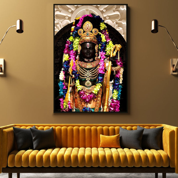 Ram Lalla Ayodhya Canvas Painting For Home Decor, Office walls and Mandir Wall Decoration (RMWA03)