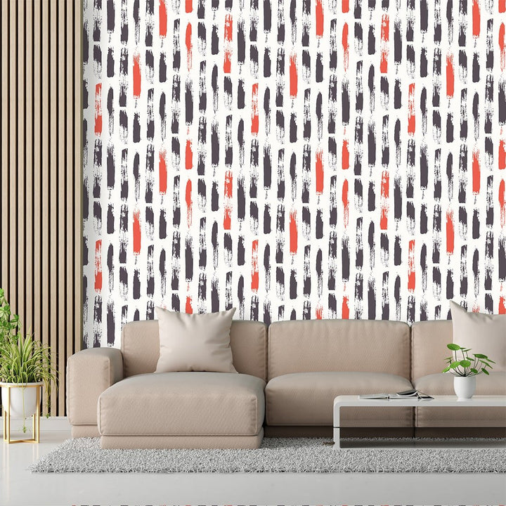 Red and Black Retro abstract wallpaper For Home and Hotels Decor