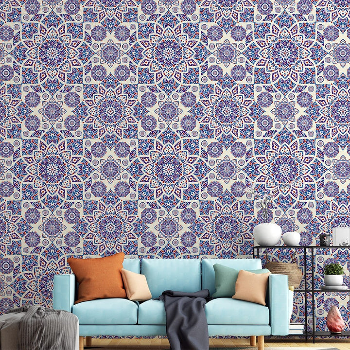 Red Moroccan luxury Self Adhesive Turkish Wallpaper