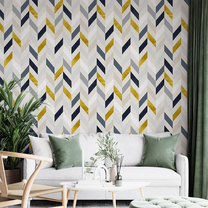 Retro Nostalgic abstract geometric Wallpaper For Home decoration