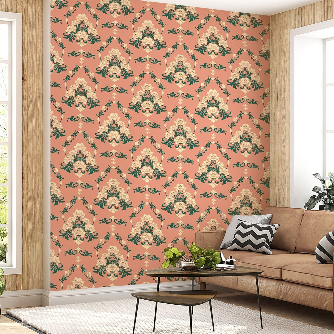 Rococo lilies floral wallpaper Living Rooms Decoration