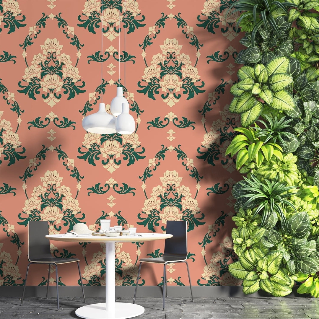 Rococo lilies floral wallpaper Living Rooms Decoration