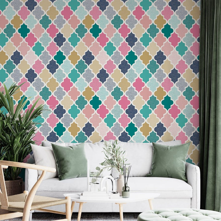 Self Adhesive doodle dots geometric Multicolor wallpaper Mural