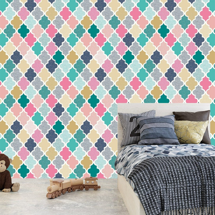 Self Adhesive doodle dots geometric Multicolor wallpaper Mural