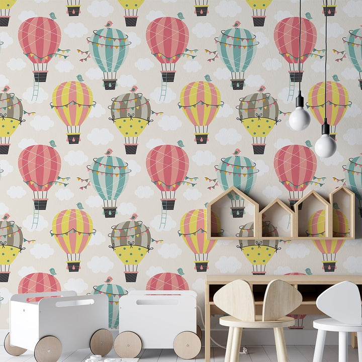 Self Adhesive Hot air balloons kid's wallpaper