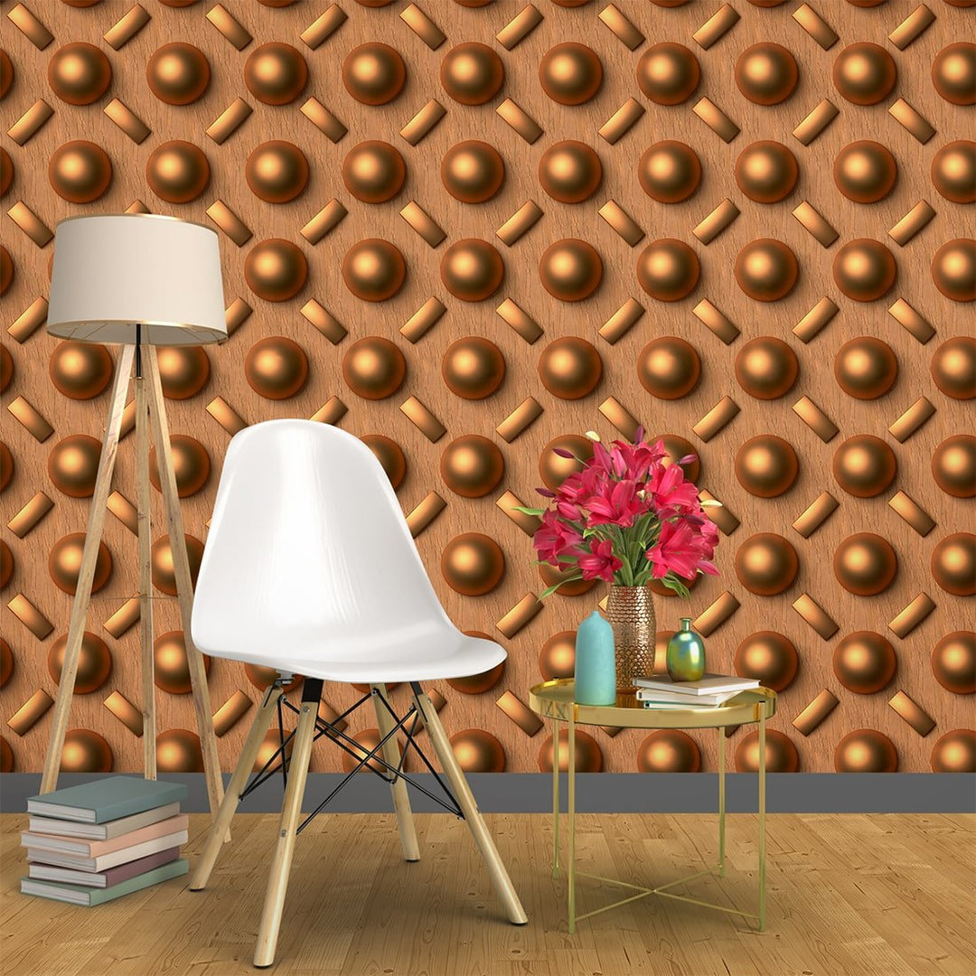 Self Adhesive Seamless Pattern 3D Golden color wallpaper