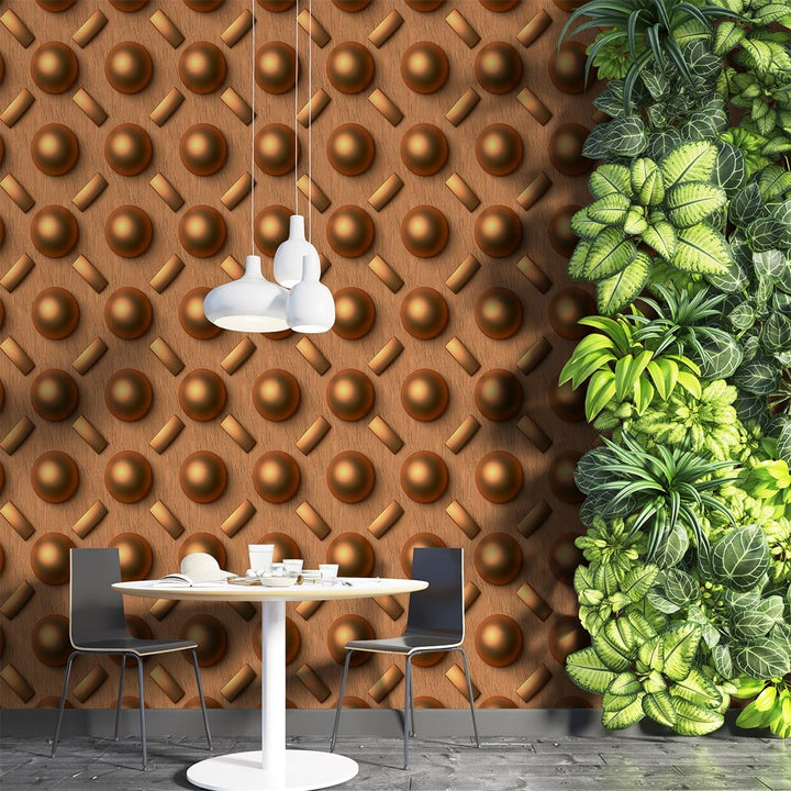 Self Adhesive Seamless Pattern 3D Golden color wallpaper